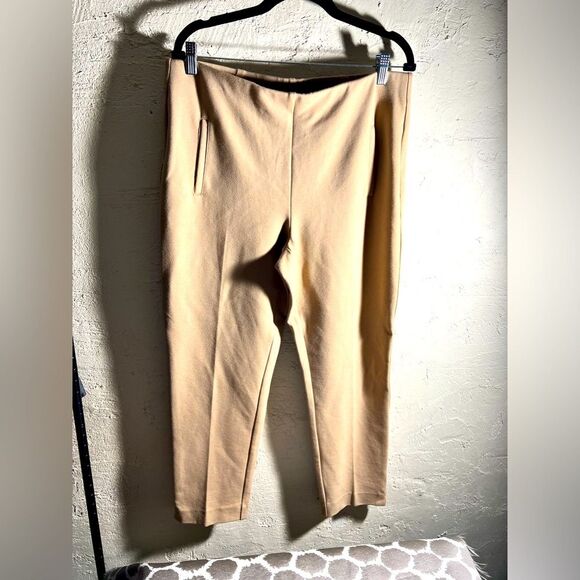 CHICO’S So Slimming Juliet jersey ankle pants khaki, w/ side vents at ankle-love - Picture 1 of 9